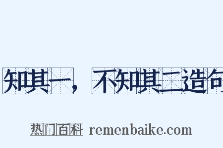 知其一，不知其二造句是什么意思的图片